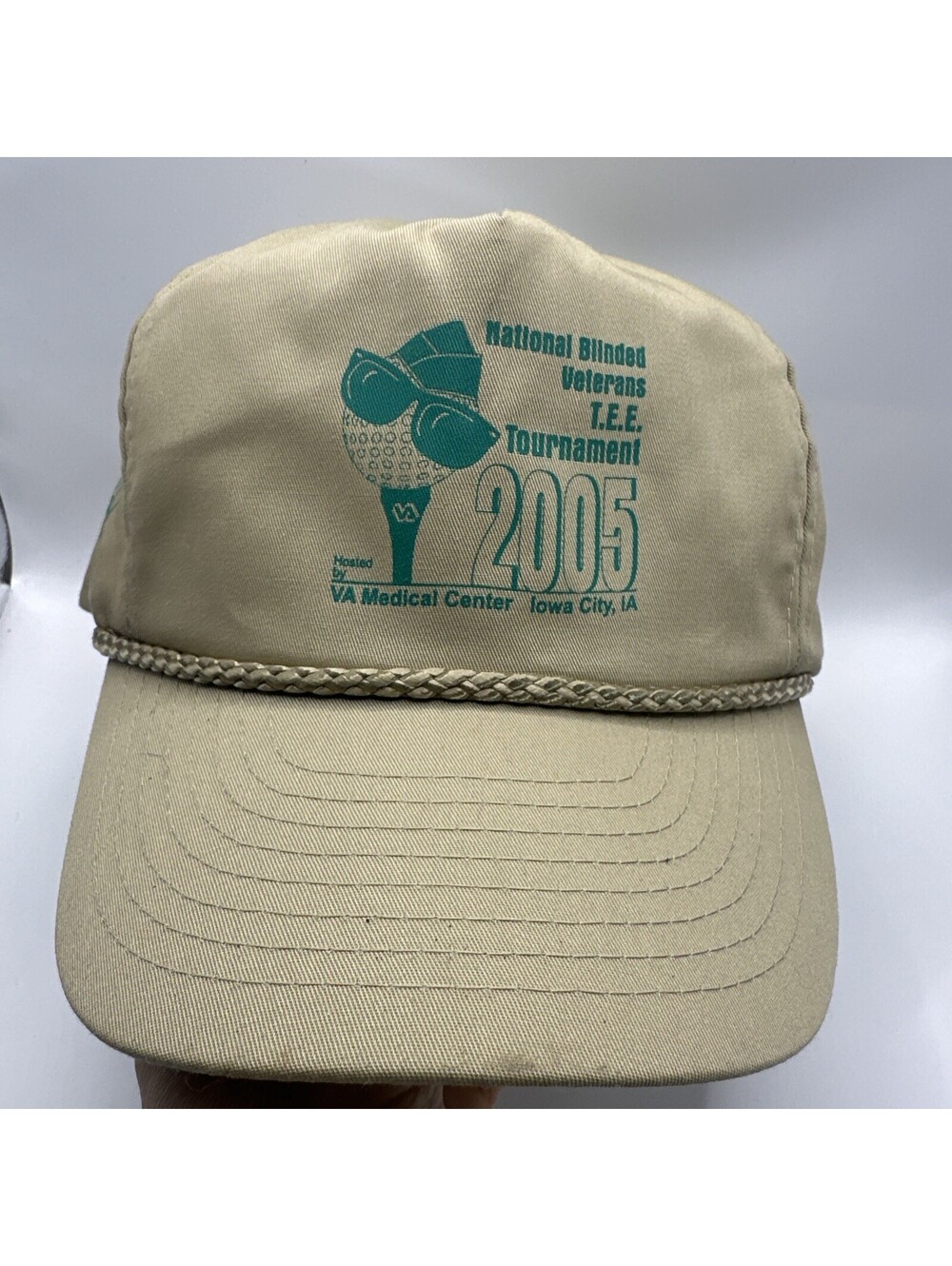 National Blind Veterans Golf Tournament 2005 Y2K VA IA Rope 5 Panel Vintage Hat